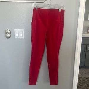 red lululemon full length leggings size 8